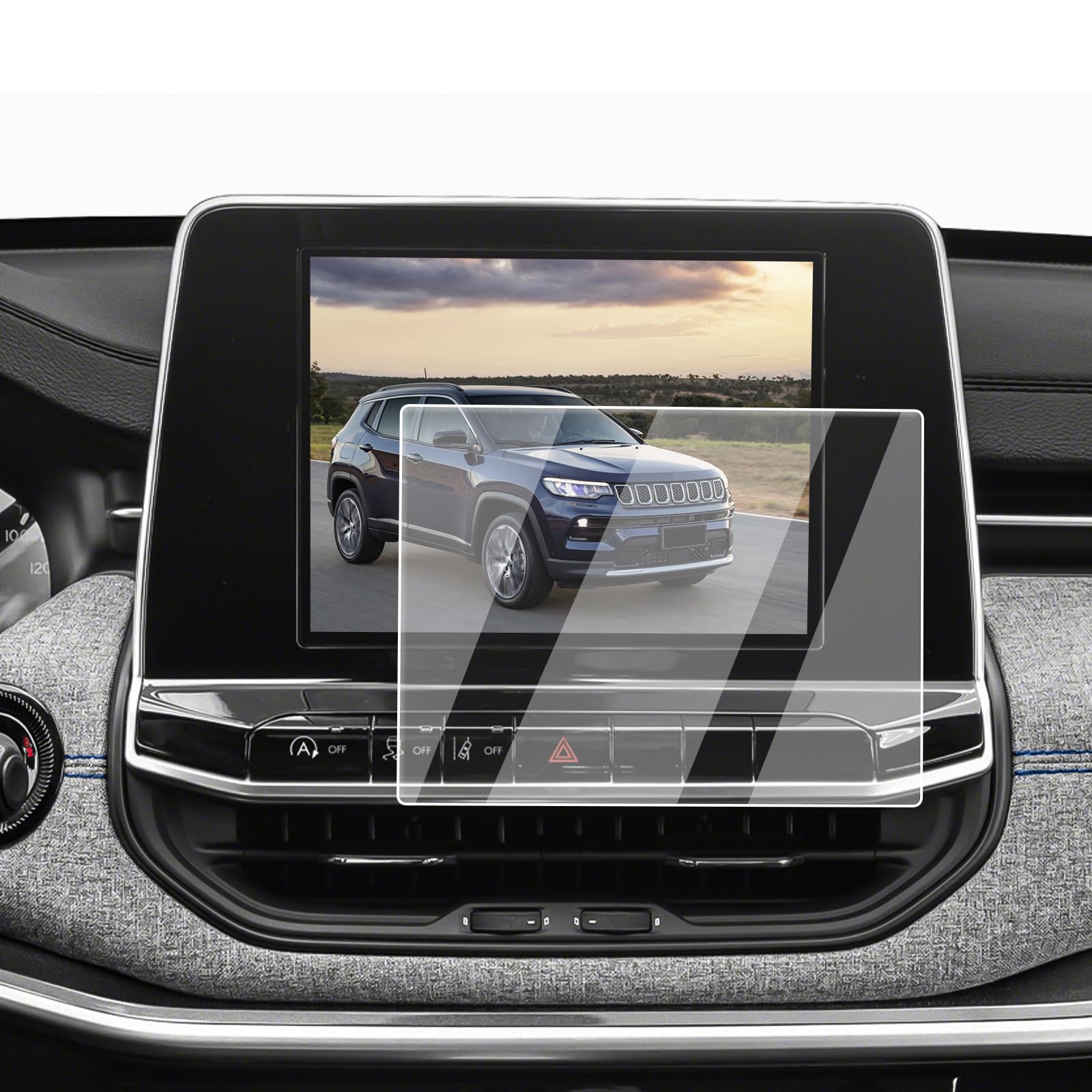 ECOZEN Screen Protector For 2022-2025 2026 Jeep Compass - 8.4-Inch Navigation 9H Tempered Glass Film For 2022 2023 2024 2025 2026 Compass Accessories