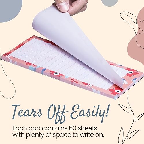 Miniatura 6 de MATICAN Lista de comestibles - Bloc magnético para refrigerador, paquete de 6 blocs de notas magnéticas, 60 hojas por bloc, 6 bonitos diseños