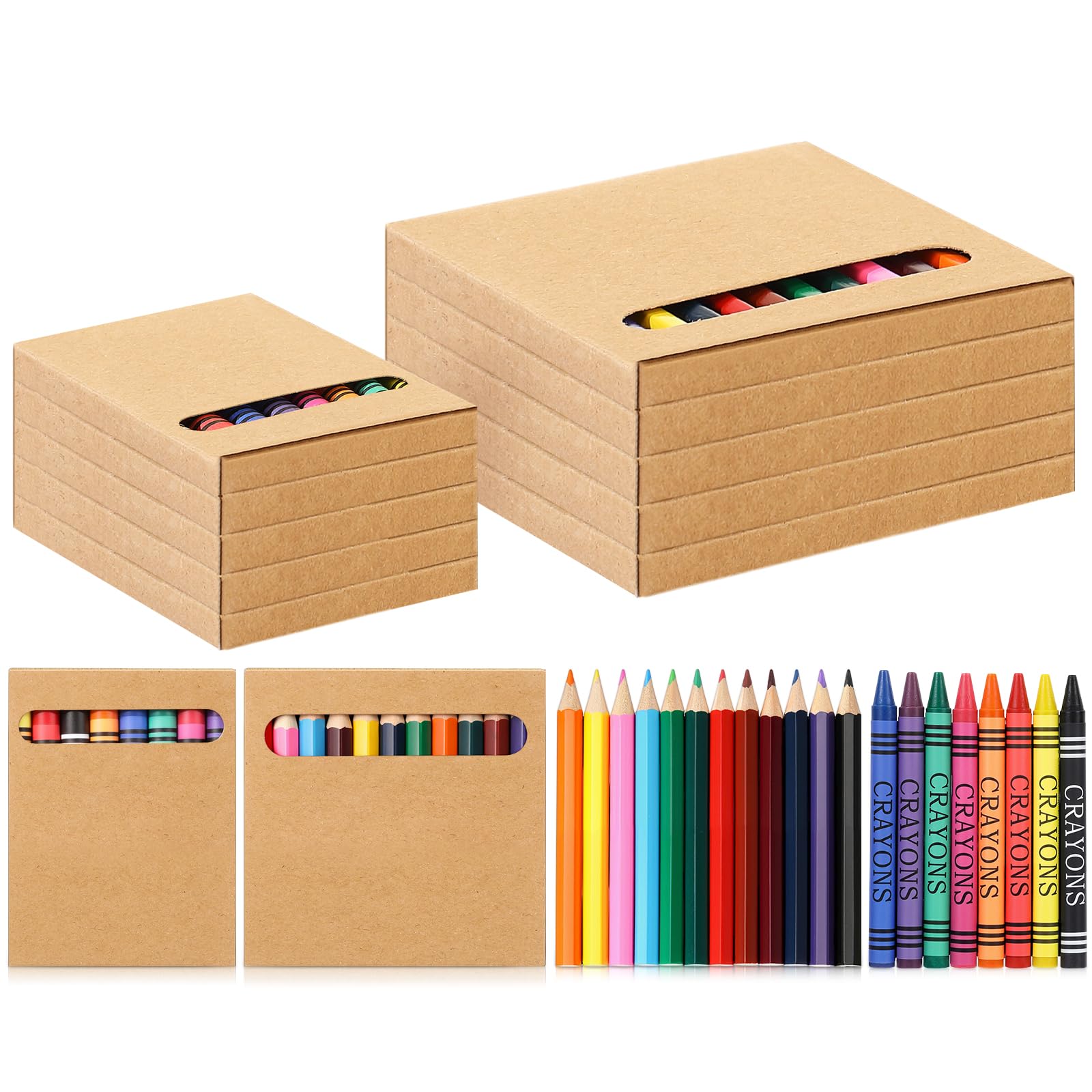 10 Sets Crayons Pencils Bulk, Back to School Classroom Supplies | Non-toxic Coloring Set with Easy Grip Crayons and Smooth Pencils, Ideal Gifts for Student School Classroom Rewards