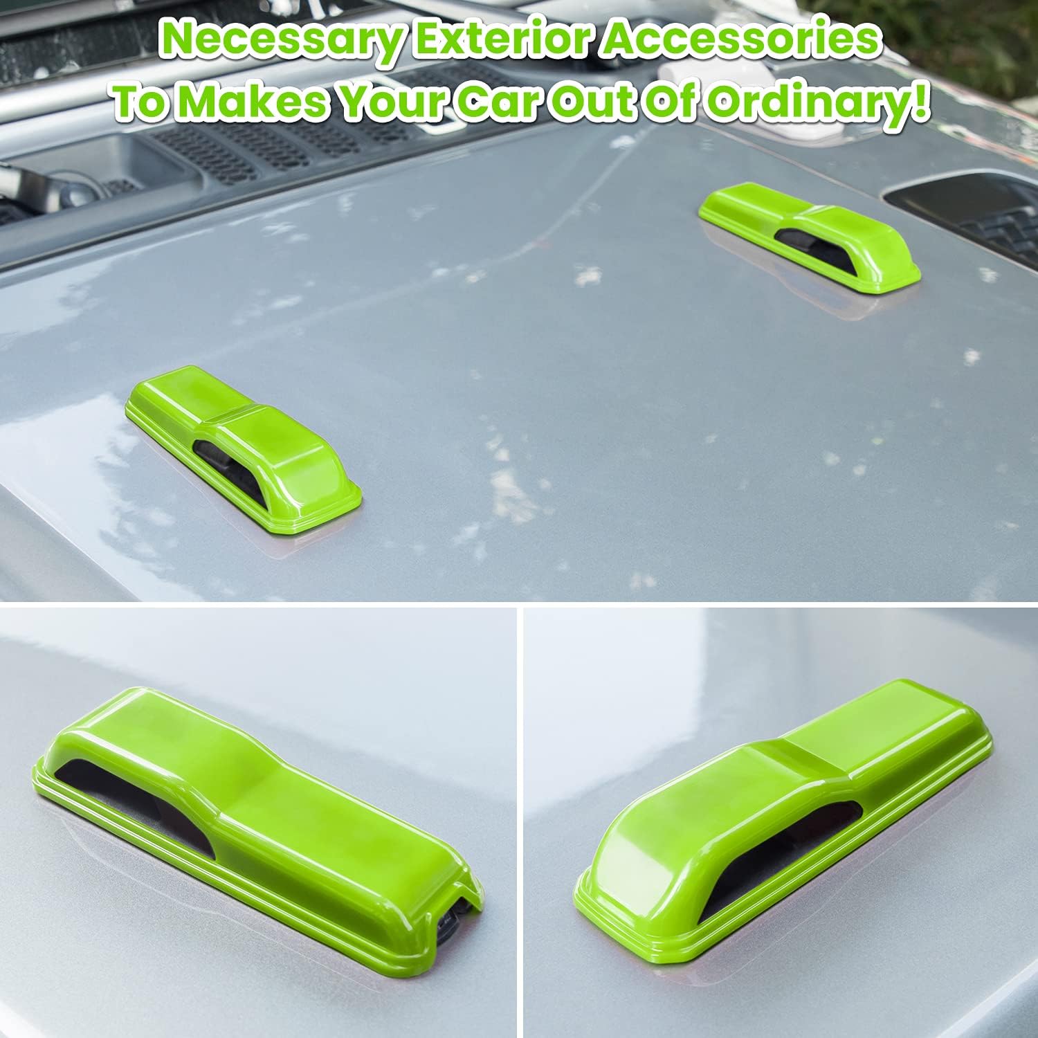 Engine Hood Hinge Cover Trim Exterior Accessories Decoration for 2018-2025 Jeep Wrangler JL JLU Sports Sahara Freedom Rubicon Unlimited Gladiator JT 2-Door & 4-Door (Green 2PCS)