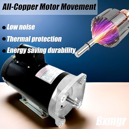 Miniatura 4 de Motor de bomba de piscina B2854, 1.5 HP compatible con motores de bomba de piscina CenturySmith. Brida cuadrada, 3450 RPM, 230115 voltios, 8.016.0