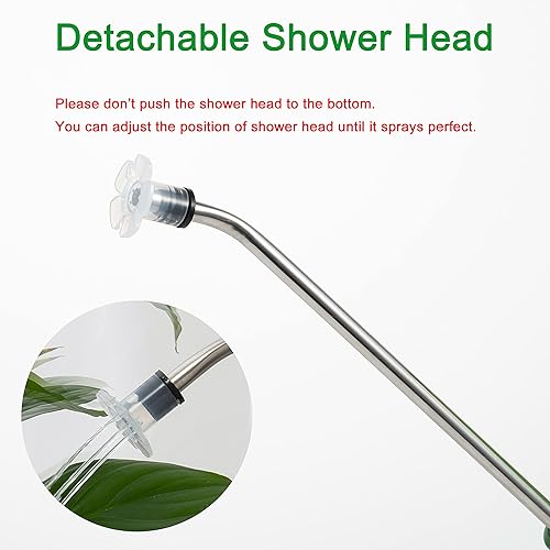 Miniatura 2 de Regadera pequeña para plantas de interior, regadera de boquilla larga para interiores con cabezal de aspersor de 34 onzas