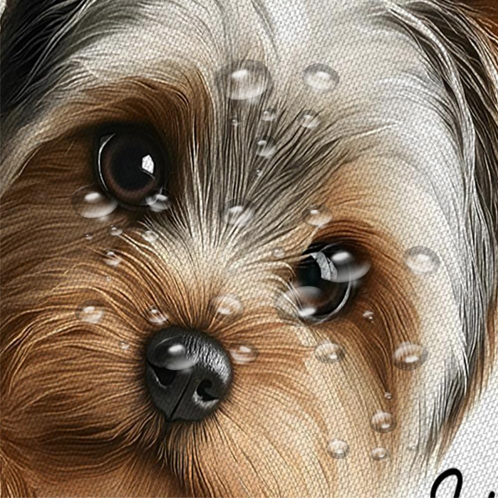 Funny Dog Shower Curtain Cute Puppy Fun Humorous Quote Farmhouse Animal Lovely Pet Bath Curtain Fabric Bathroom Accessories Decor with Hooks 70W x84L