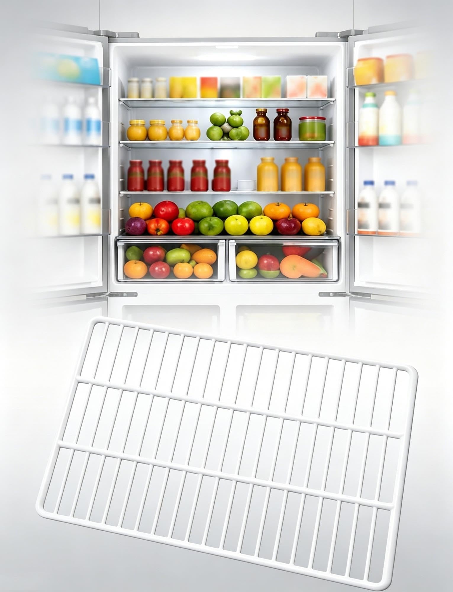 Estante Nevera, Bandeja Congelador, Organizador Cocina