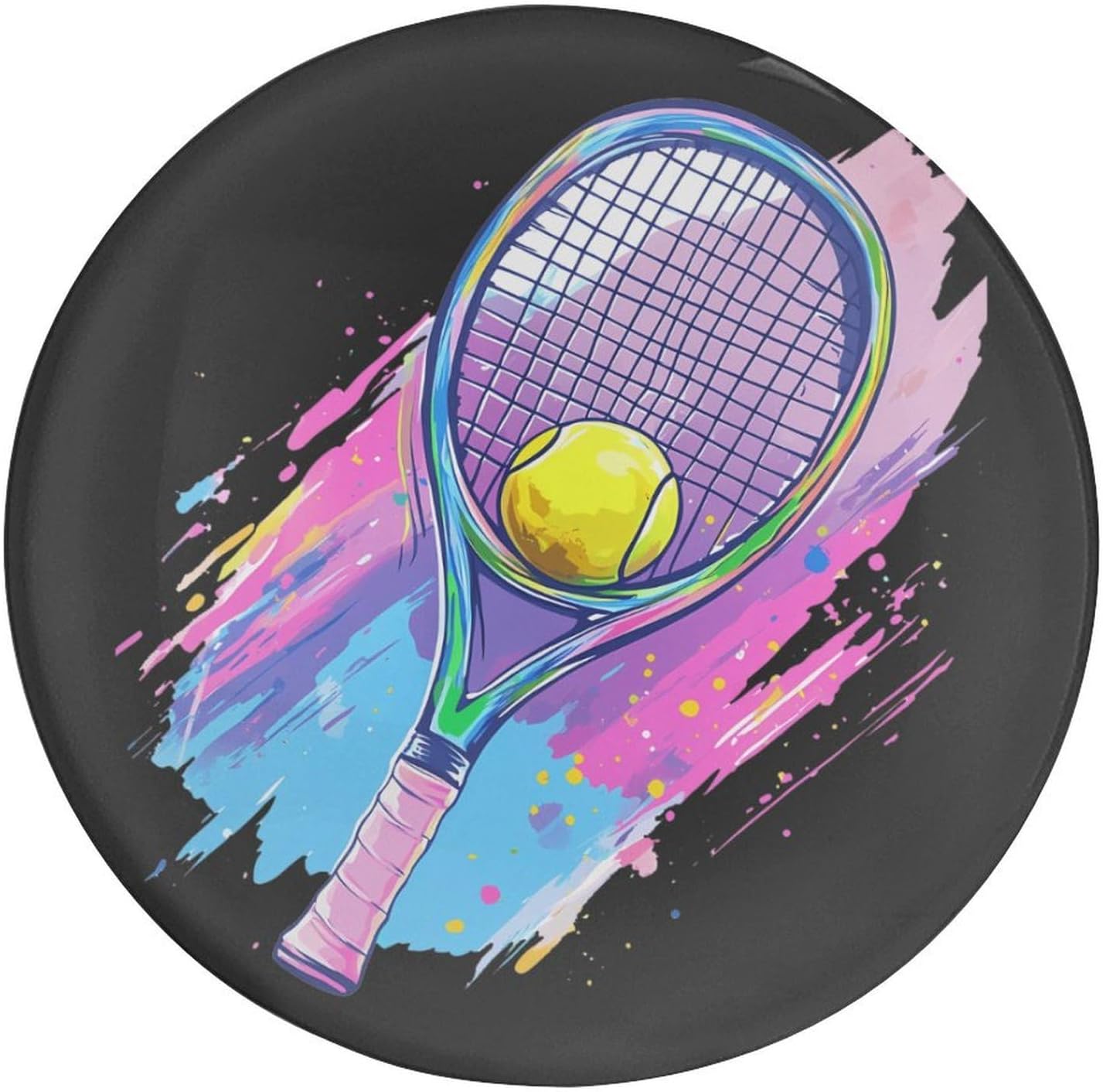 Tie-dye Tennis Fridge Magnets Glass Refrigerator Magnets Round Kitchen Fridge Cabinet Decoration