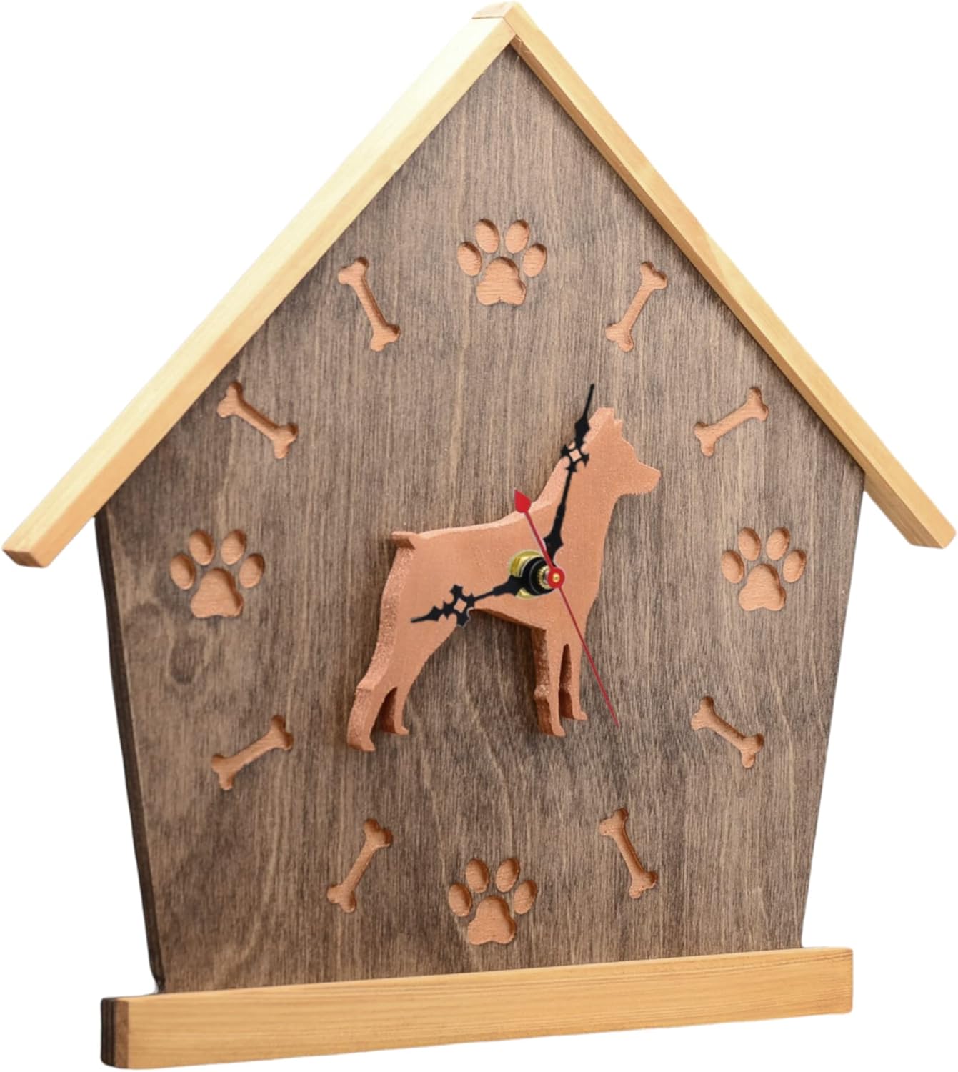 Min-Pin Personalized Wall Clock - Customizable Gift for Dog Lovers - Min Pin Dog Memorial Gift