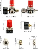 QWORK Légkompresszor Nyomásszabályozó 1/4 Colos EU Szabvány 12 Bar Nyomásmérővel 6