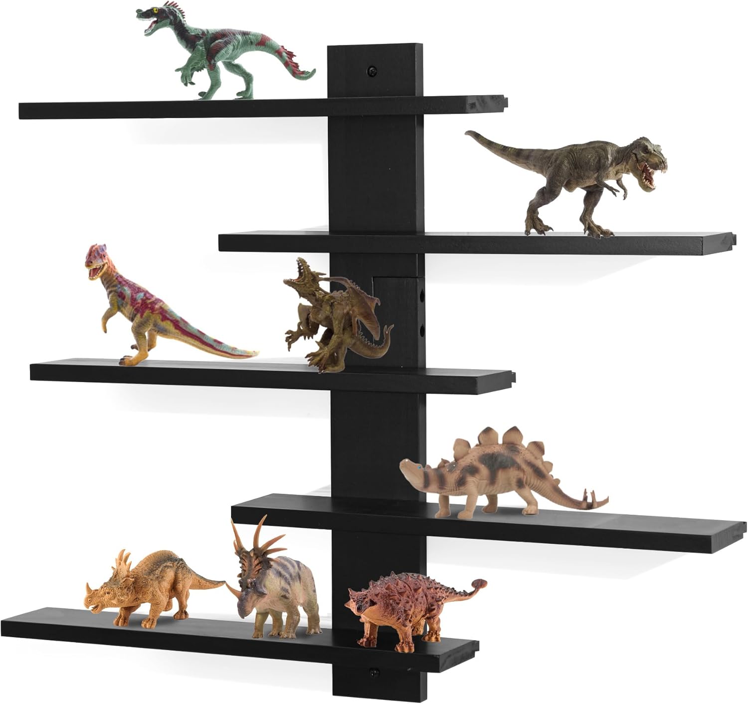 Floating Shelf for Wall,for Tonie Shelf,Small Wood Display Shelves Rack for Collectibles-Figures,Shot Glasses,Mini Decor,for Toy(Black)