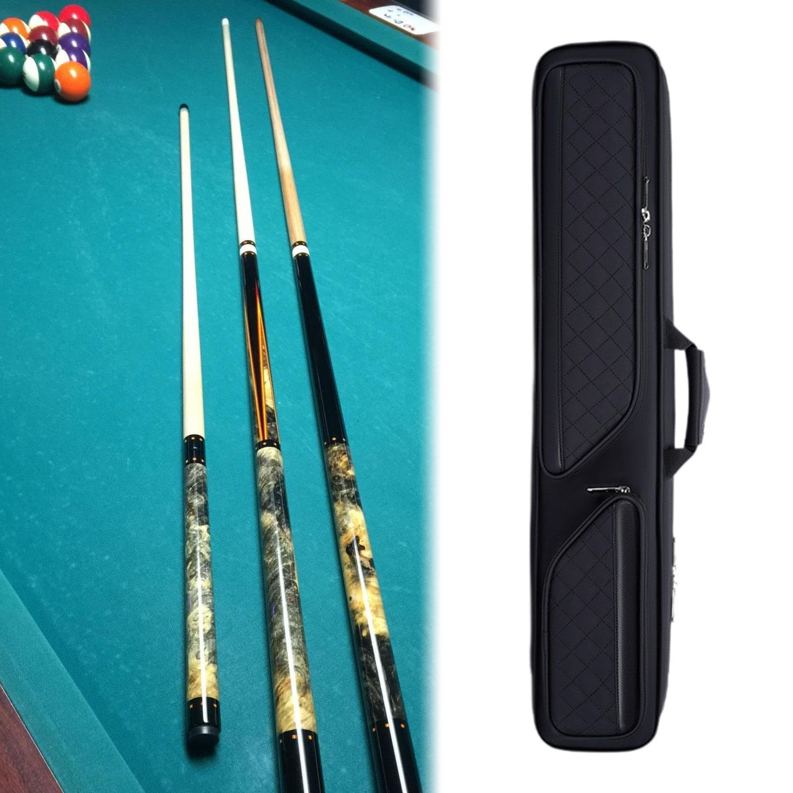 QSTDGVPW Billiard Pool Cue Cases Carrying Bag Protection Pouch 1/2 Split Club Bag for Billiards Game