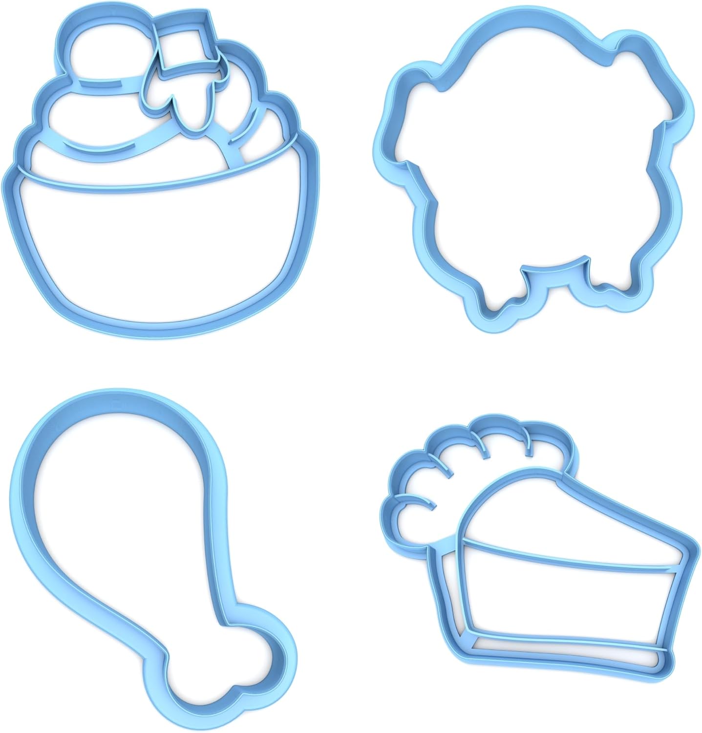 Inc Set of 4 Thanksgiving Dinner Cookie Cutters - Dishwasher Safe (4")