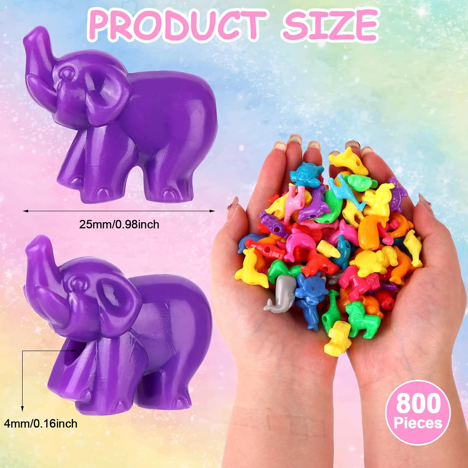 800 Pcs Animal Shaped Beads Animals Plastic Beads Colorful Marine and Jungle Animal Bead Zoo Animals Design Plastic Craft Bead for DIY Jewelry Craft Making Necklace Bracelet Supplies