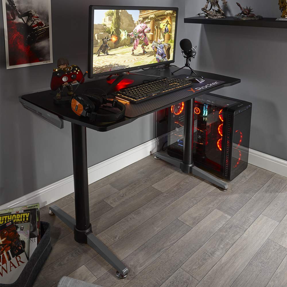 X Rocker Panther Gaming Desk with FREE Mousepad Included, Metal