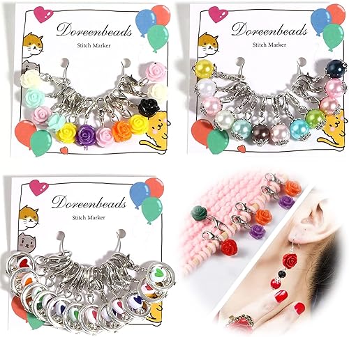 Marcadores de puntada de ganchillo, 36 unidades, marcadores de punto extraíbles para agujas de tejer, contador de puntada, para tejer, coser y