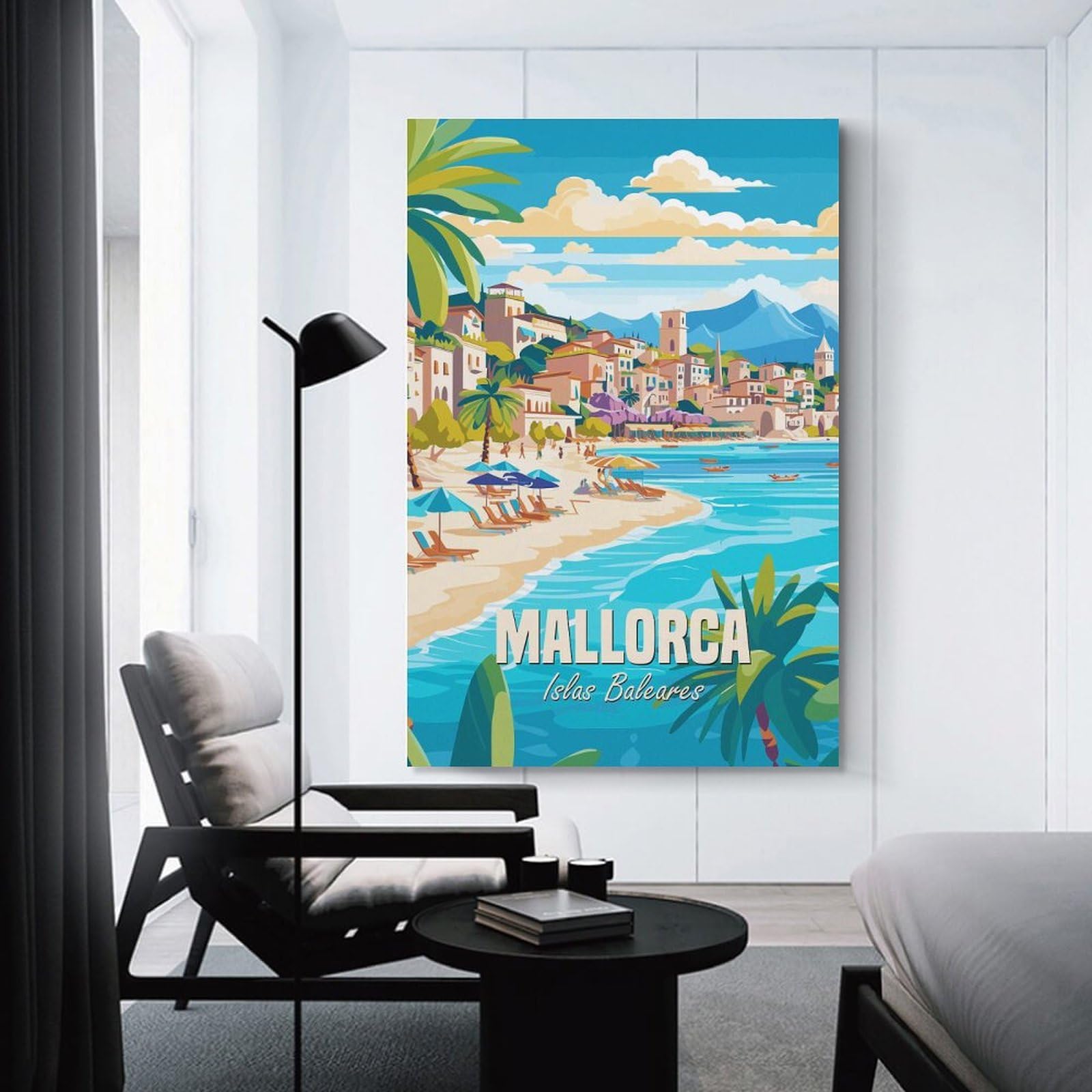 Junmoney Mallorca Islas Baleares Canvas Art Print, 24x36inch(60x90cm), for Office Decor, Home Working Or Creative Rooms, Wall Art That Adds Style to Work Areas
