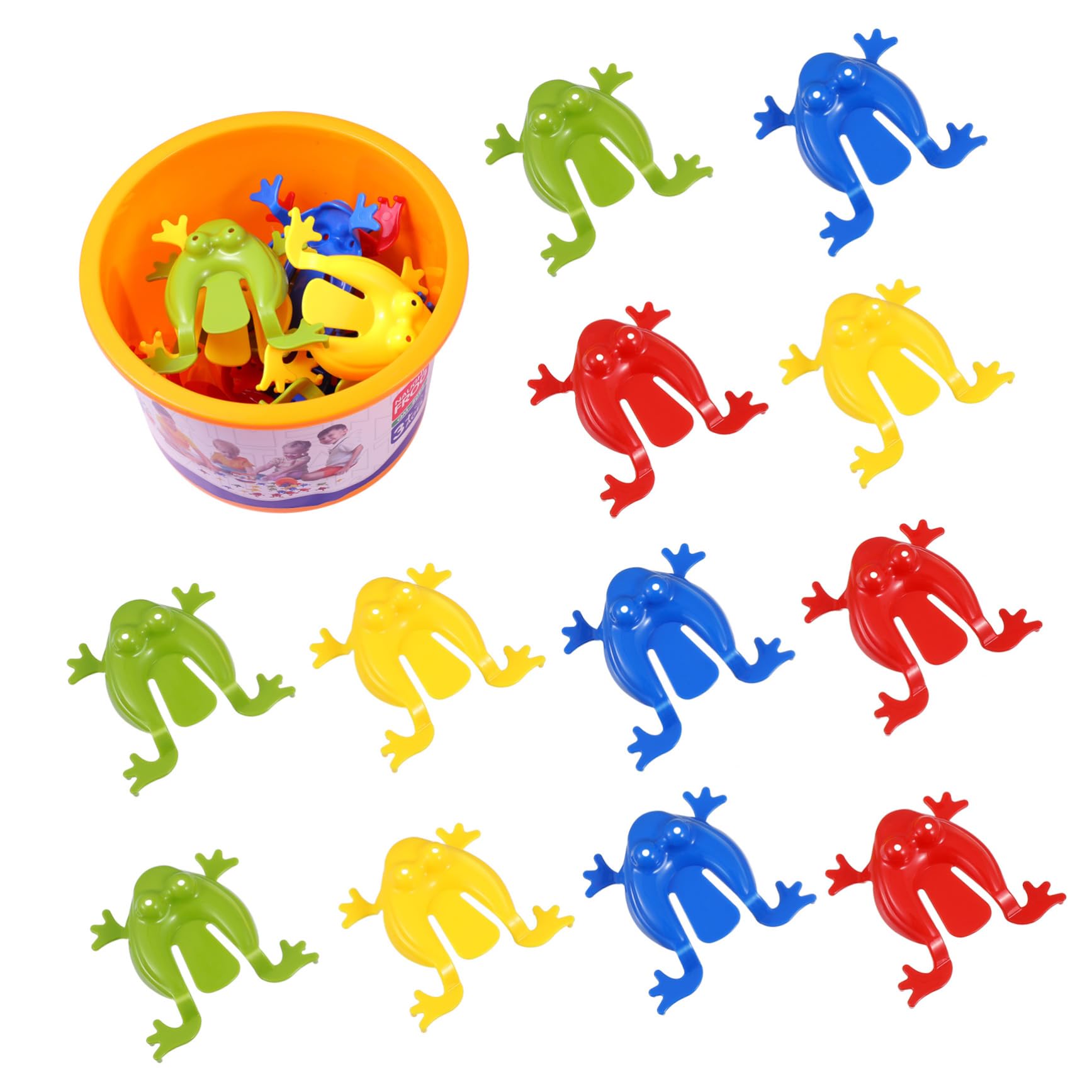 TOYANDONA Springfrösche-Spielzeug – 12 Stück Mit Eimer, Bunte Hüpfende Frösche Für Kinderpartys Und Drinnen/draußen