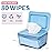 Whiidoom Wipes Dispenser, One-Handed Operation Wipe Holder for Baby & Adult, Seal-Designed Wipes Container for Bathroom Keep Diaper Wipes Fresh (Blue)