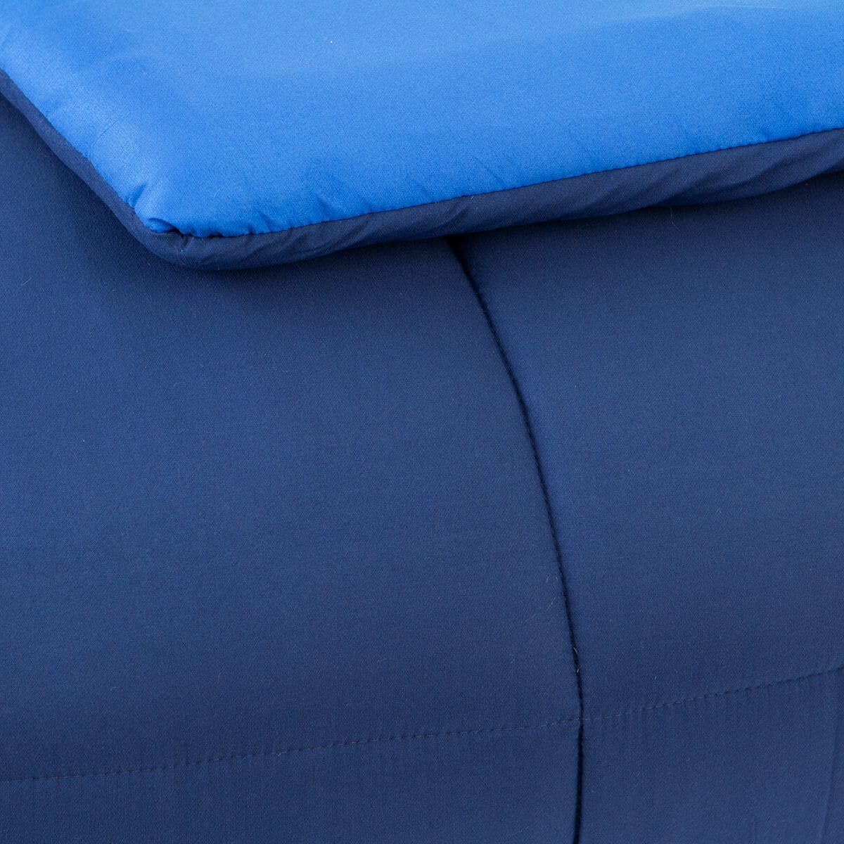 Morbidissimi Trapunta Piumone invernale, Bicolore, Double face, Calda e Anallergica, Super Soft, in Microfibra manopesca, Imbottitura 300 gr/mq J928 Una piazza e mezza BLU NAVY-BLU ROYAL