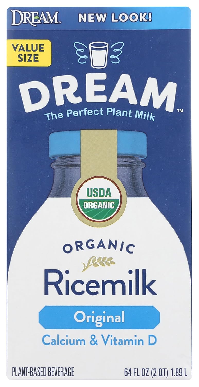 DreamBlends Organic Enriched Original Rice Dream Rice Milk, 64 fl oz - Gluten-Free, Vegan, Non-GMO Plant-Based Beverage