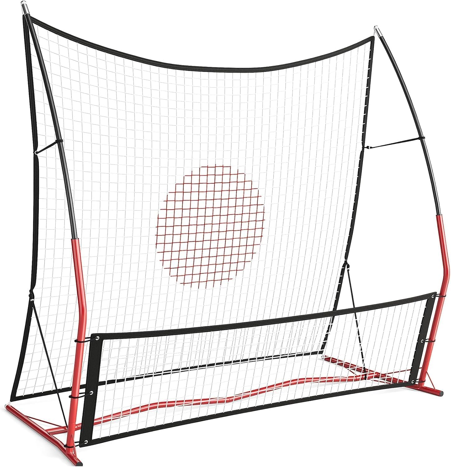 IDEALHOUSE Soccer Rebounder 2-in-1, 6'x4.6' Large Rebounder Net & 6'x16' Small Bounce Back Net, Easy Setup Soccer Training Equipment for Outdoor Practice, Team Volley, Passing, Solo Training