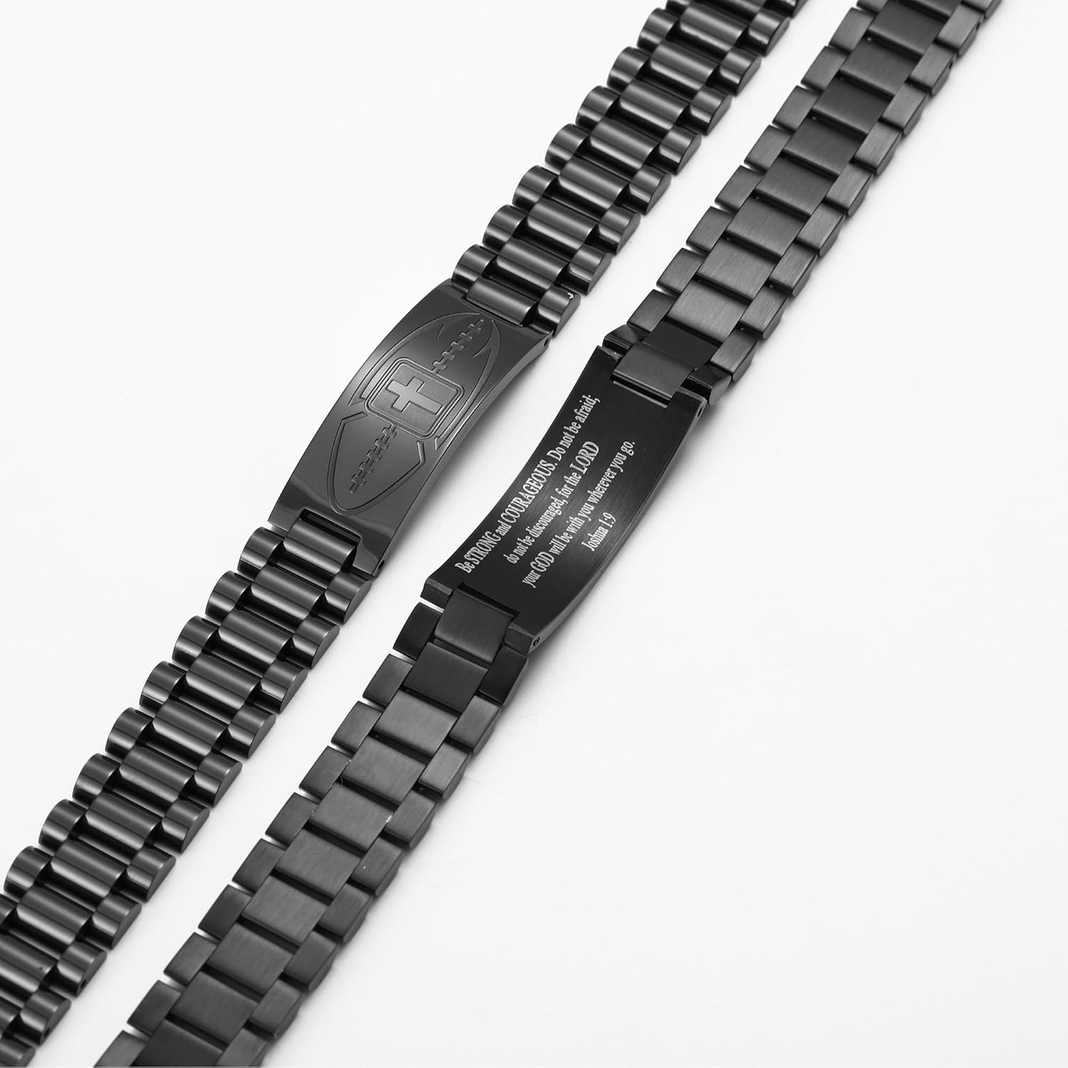 Easter Basket Stuffers-Football Gifts for Men Boys Youth Junior Coach Team Kids Player Football Bracelet Party Favors Accessories Religious Christian Bible Adjustable Stainless Steel Jewelry Gifts - Image 4