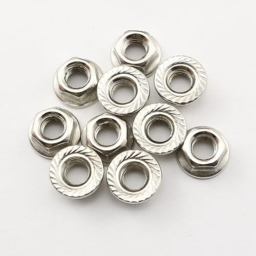 Miniatura 4 de 10 juegos de tornillos en T de cabeza de martillo M5 x 0.472 in con juego de tuercas de brida hexagonal M5, acero al carbono niquelado para perfil