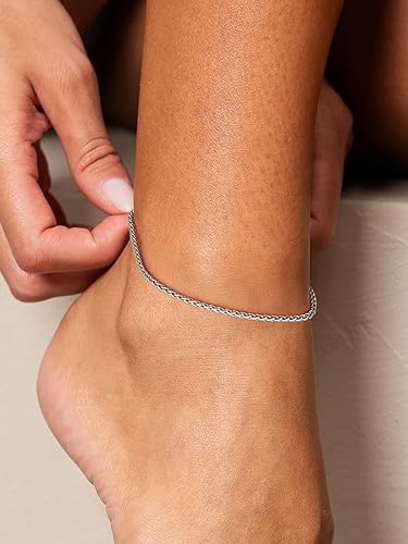 Miniatura 3 de U7 - Tobillera de acero inoxidable para mujer o niña, dorado o dorado rosa 18K con dije diseño de corazóninfinitofigaro, cadena de eslabones de 25 a