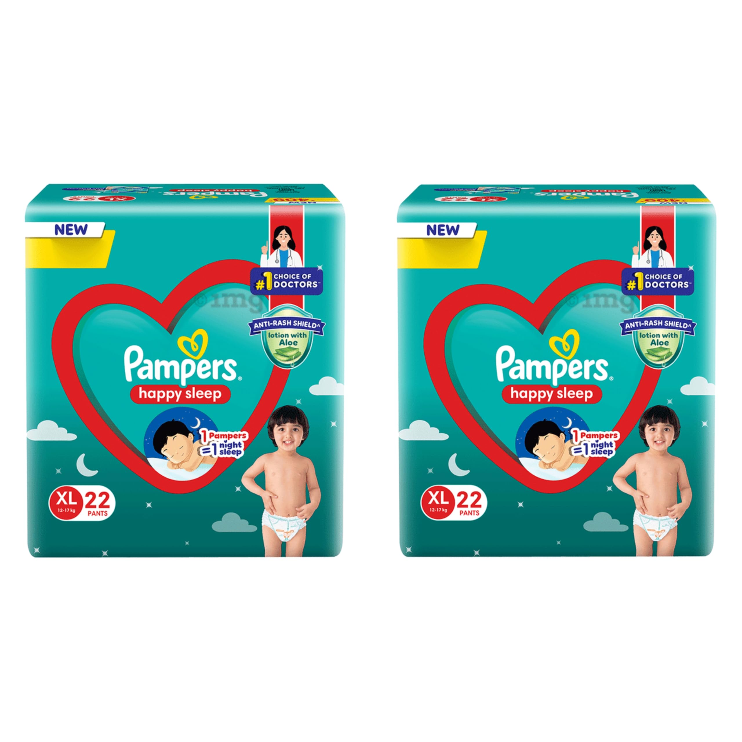 Pampers Happy Skin Pants, Size XL, 22+22=44 Pieces-image-41