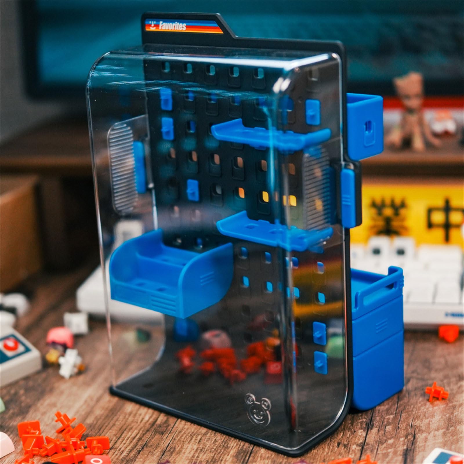 Scheda organizer multiuso per keycap con layout regolabile per appassionati e spazi di lavoro Scheda di archiviazione keycap ABS+PC Pegboard per l'organizzazione della scrivania