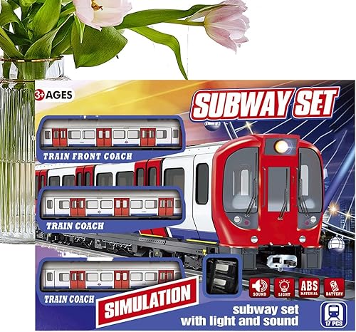 Miniatura 8 de Juego de tren de metro para niños  PVC 15.7x12.0x2.8 in  Tren eléctrico S-et, juego educativo de juguete estilo metro con luz y sonido  Juego de