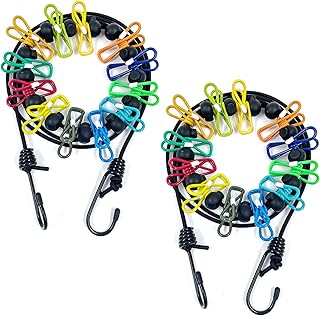 Sponsored Ad - Travel Clothesline,Portable Retractable Clothes Line,Clothing Line for with 14 Clothes Clips,Laundry Rope f...