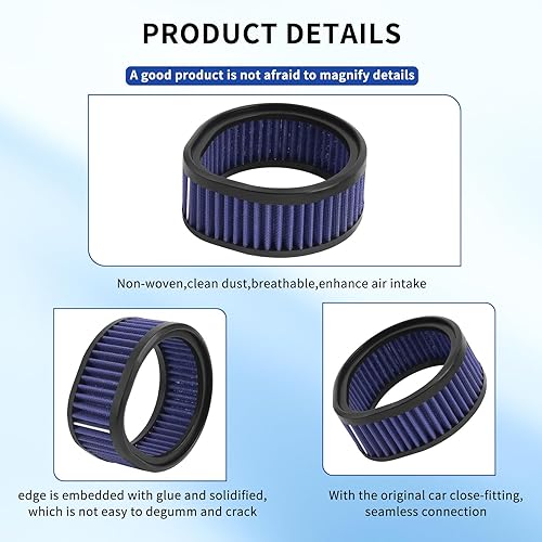 Miniatura 3 de AHL Filtro de aire reutilizable para motocicleta de alto flujo compatible con S & S E & G Series Carbureted Harley, S & S, ULTIMA, JAMMER Motores