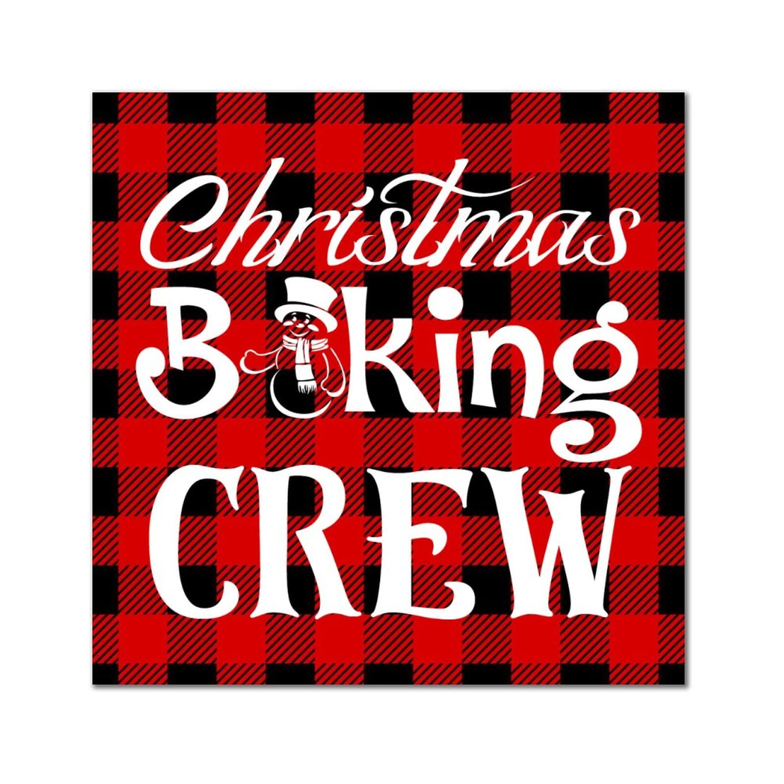Plaque de Noël Christmas Baking Crew cadeau déco maison en bois