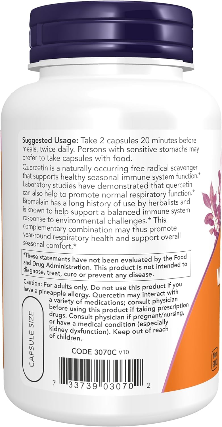 Now Foods - Quercetina con bromelina, confezione da 120 capsule