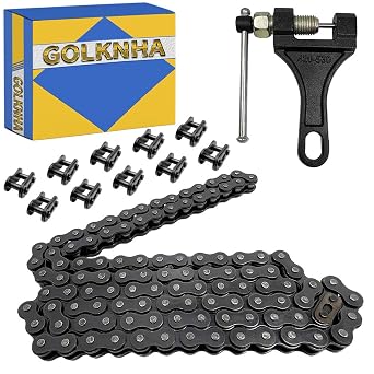 415H-110L Heavy Duty Chain for 49Cc, 60Cc, 66Cc, 80Cc 2-Stroke Motorized Bicycle Engines, Includes Chain Breaker Tool