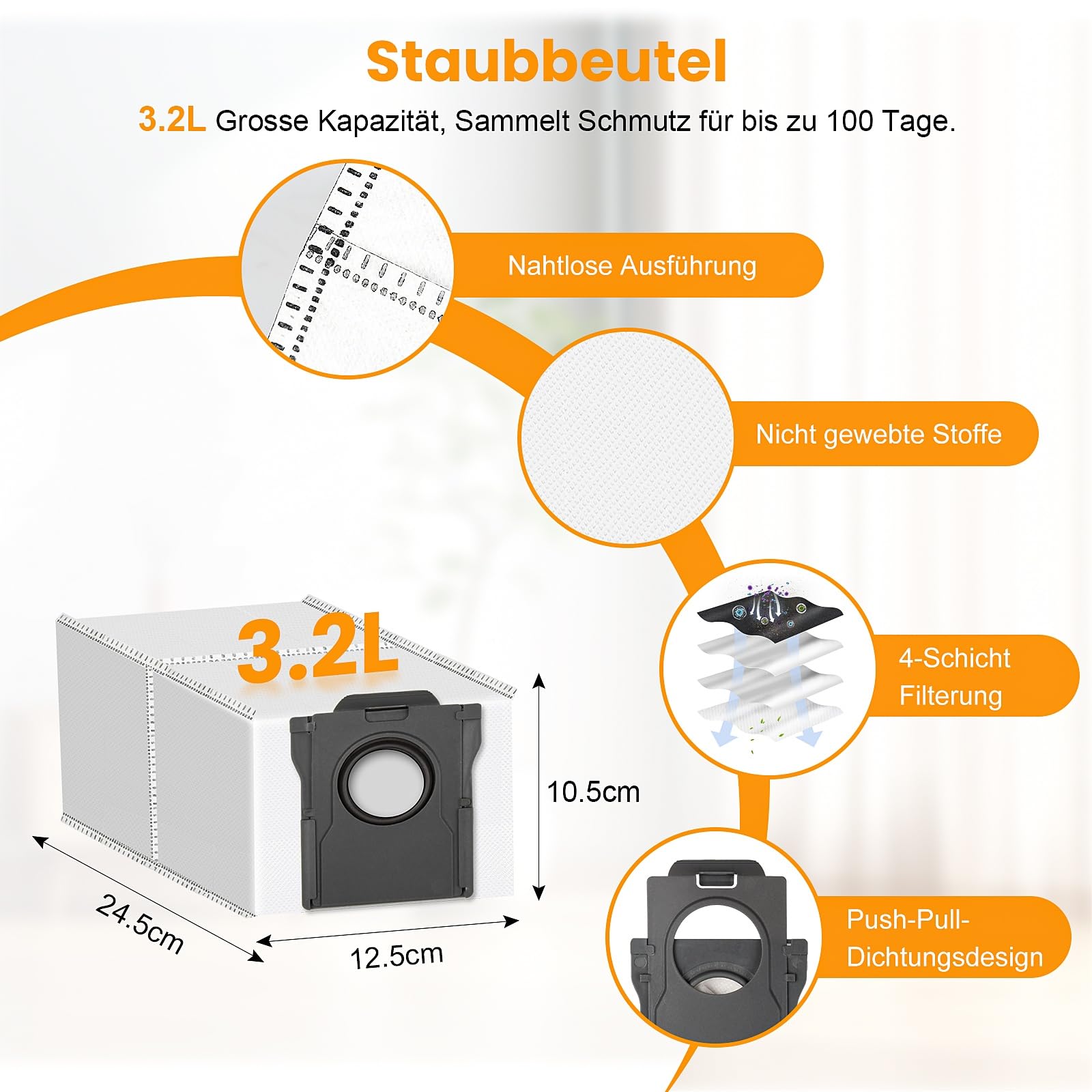 20 sztuk akcesoriów do Dreame X40 Ultra Complete / L40 Ultra / L10s Ultra Gen 3 / Mova P50 Pro Ultra robot odkurzający, 1 szczotka główna, 6 worków do kurzu, 6 ściereczek do wycierania, 2 filtry, 4