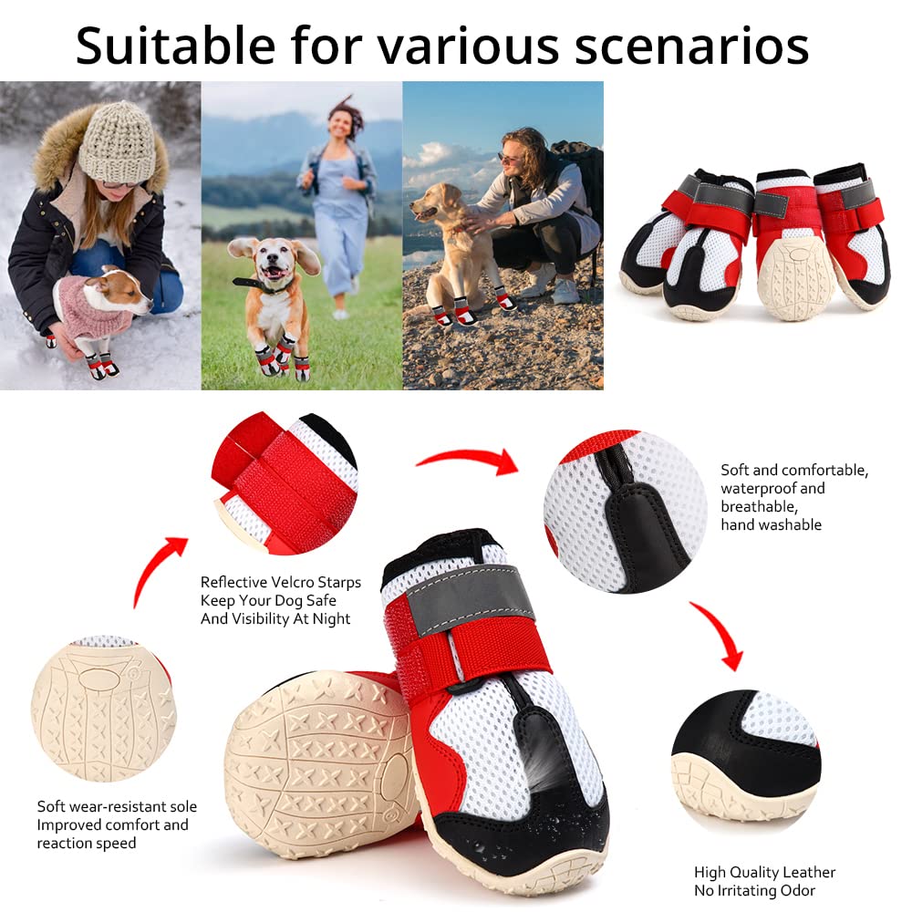 Produktbild von HiPaw Hundeschuhe Sommer - Atmungsaktiv Mit Rutschfester Sohle & Reflektorstreifen