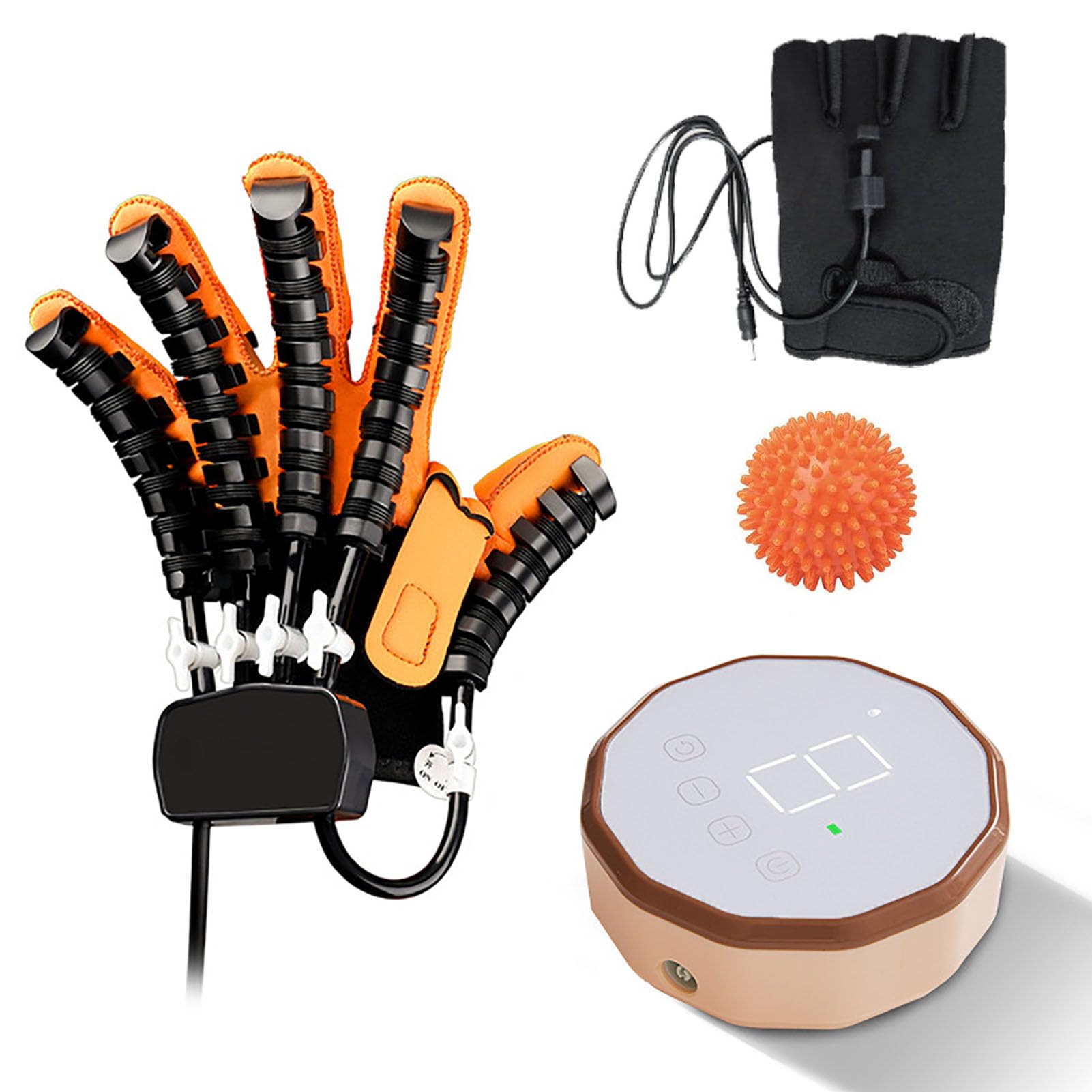 MFYDPP Rehabilitation Robot Gloves,Finger Orthosis,Relieve Hand Stiffness,Hand Exerciser Aids,for Cerebral Palsy Arthritis Stroke Hemiplegia Patient(Size:L,Color:Left Hand)