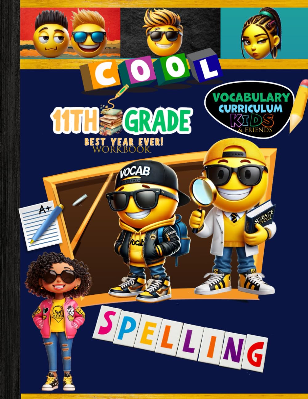 11th Grade Spelling Vocab Workbook: Level 11 All Subjects Grammar, Science, History & Math Terms Vocabulary Words Homeschool Curriculum Worksheets ... Tracker Sheets and End-of-Year-Elevation Form