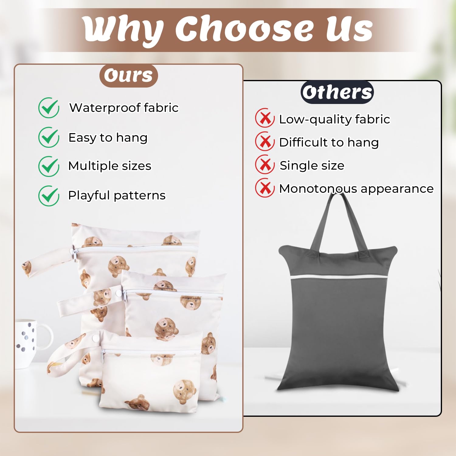 Srumvoat 3 Packs Wet Bag, Waterproof Wet Dry Bags, Reusable Washable Swimming Bag, Durable Safe Cloth Material - Image 3