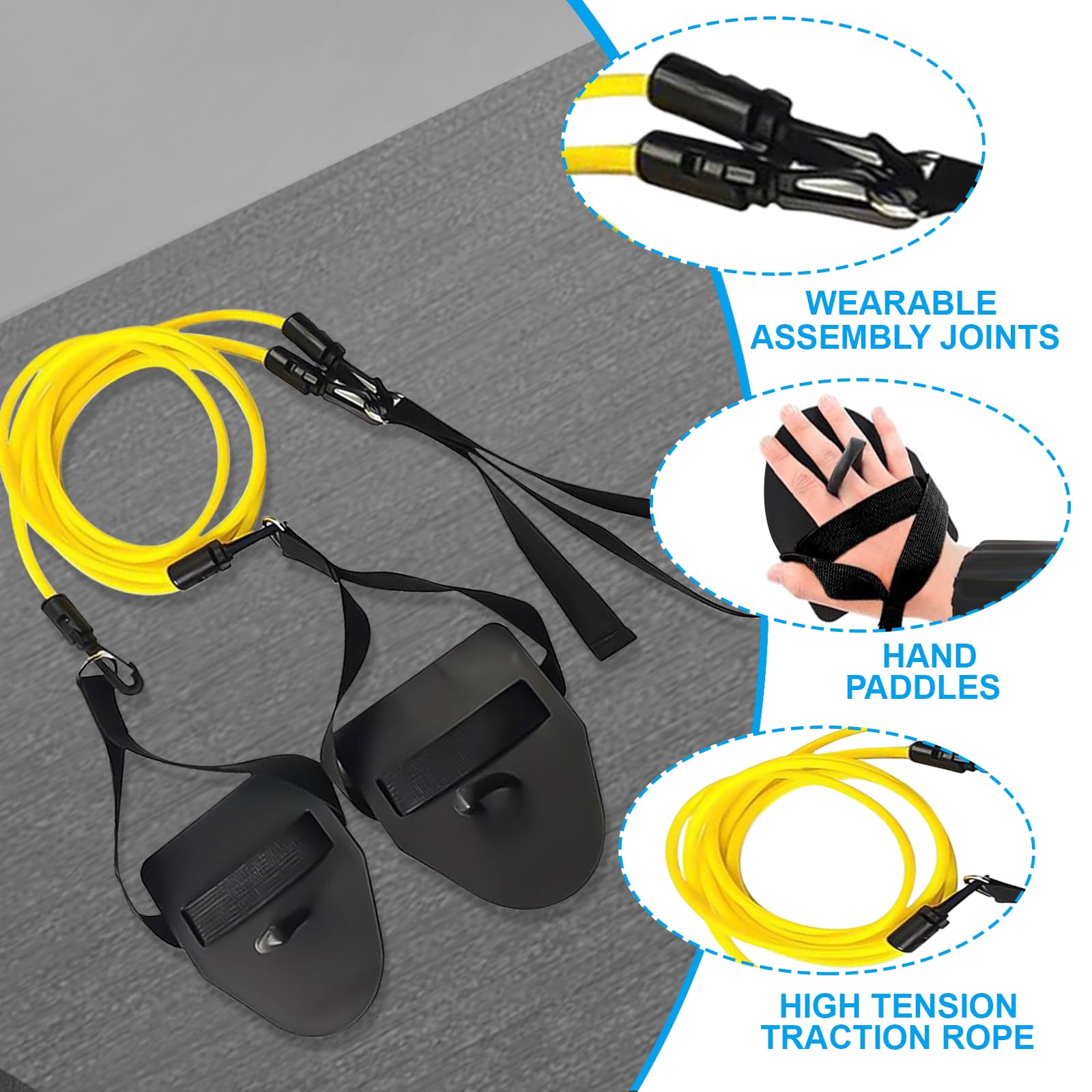 2in1 Zugseil Schwimmen Schwimmarmtraining Zugseil 2 In 1 Schwimmen Arm Training Zugseil Zugseil Schwimmtrainer 2 in 1 Schwimmarmtraining Zugseil für Schwimmtraining Armzug-Training