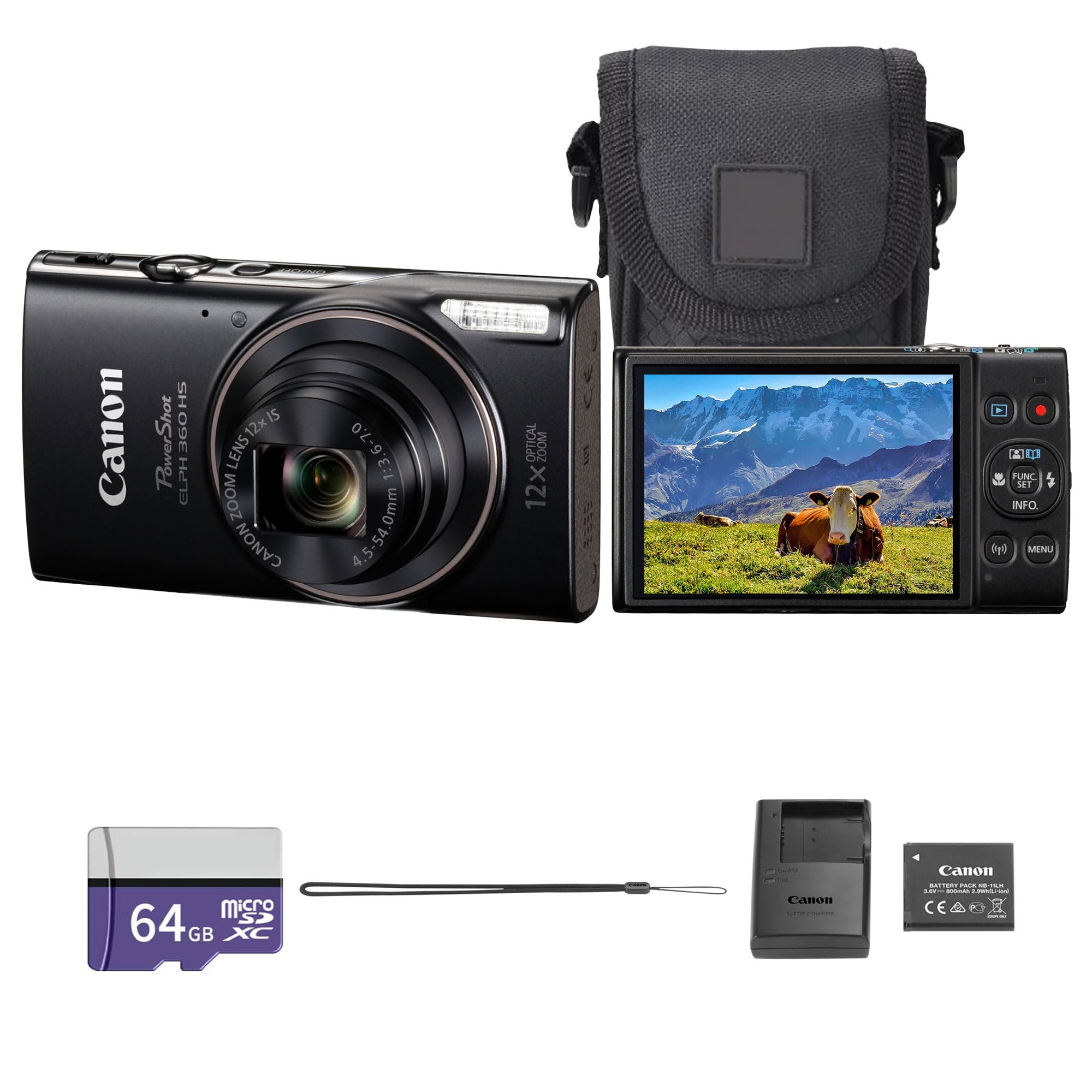 Amazon.com : Canon PowerShot ELPH 360 HS A Digital Camera (Black
