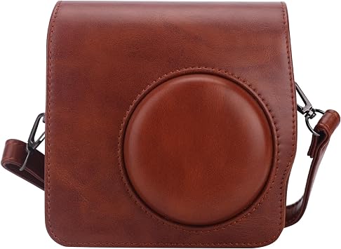 Protective Case for Fujifilm Instax Mini SE/7+/7s/7c, PU Leather Camera Case with Adjustable Shoulder Straps Brown