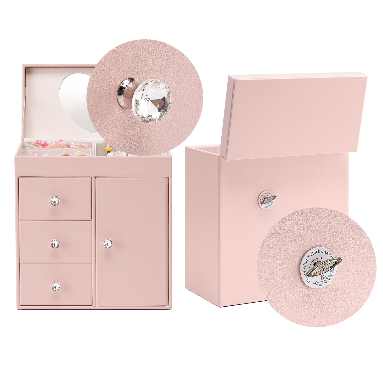 VLANDO Portagioie musicale, rosa | Ballerina rotante per collane, anelli e accessori per capelli, regalo per ragazze e bambini