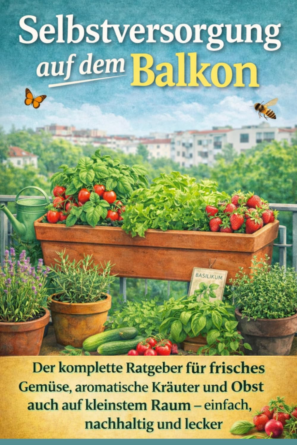 Selbstversorgung auf dem Balkon: Der komplette Ratgeber für frisches Gemüse, aromatische Kräuter und Obst auch auf kleinstem Raum – einfach, nachhaltig und lecker
