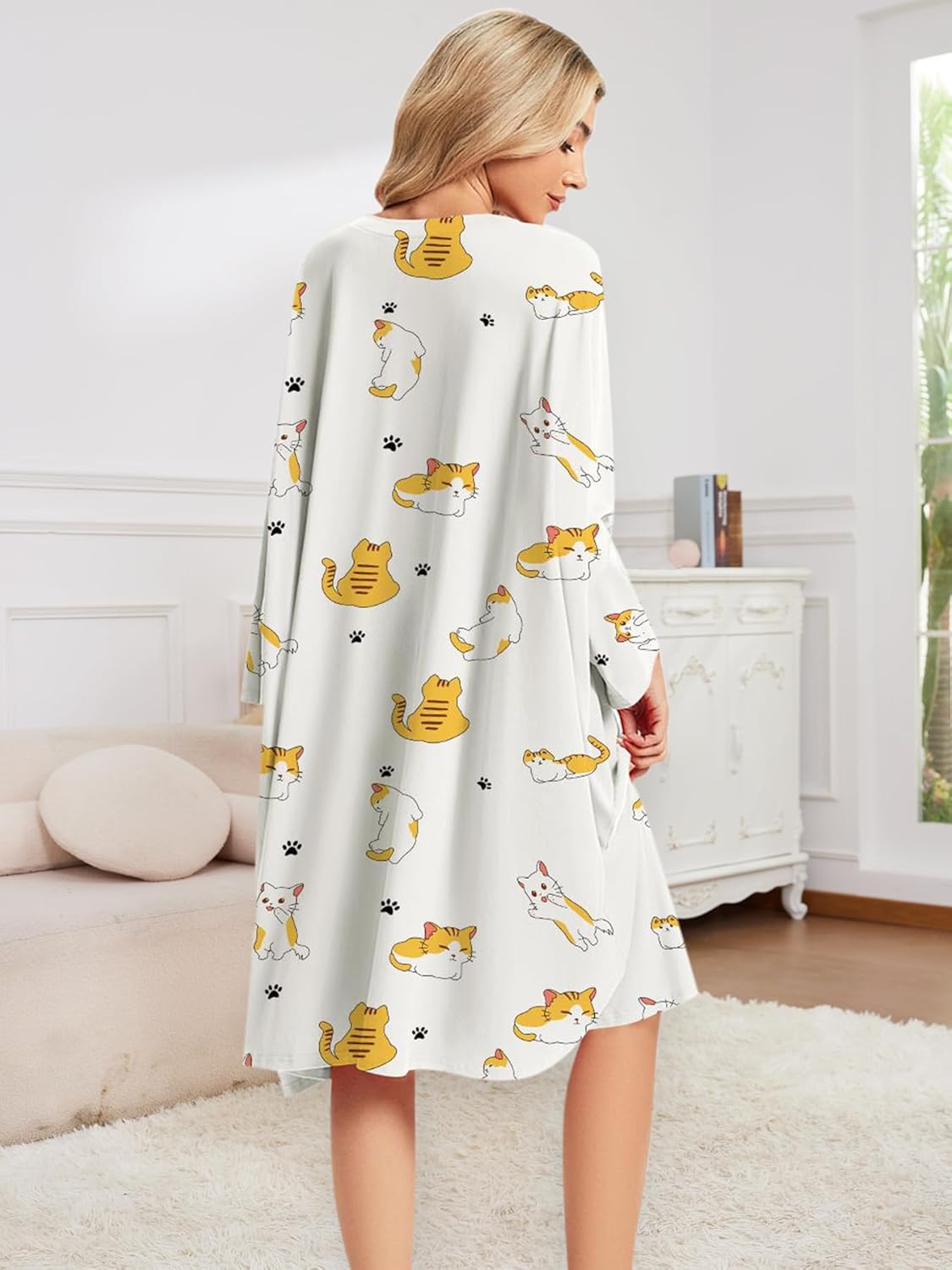 Plus Size Moo Moos for Women Oversized Sleep Shirts for Women Oversized Nightgown with Pocket Fit S-5XL - Image 6