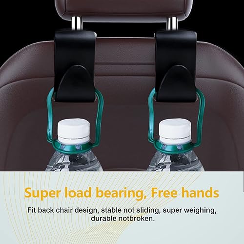 Miniatura 7 de 4 ganchos multiusos para reposacabezas de automóvil, organizador de almacenamiento para interiores, accesorios para bolsos, bolsos, colgador de