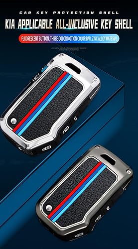 Miniatura 4 de ontto Funda de llavero de 3 botones para llave plegable Kia Flip con control remoto de metal para llaves de coche, funda de silicona para Seltos