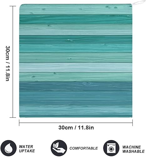 Miniatura 2 de Decorative Hand Towels for Bathroom - Retro Cyan Wood Grain B Print Soft Absorbent Small Bath Hand Towels for Kitchen, Farmhouse, Spa, Hotel, Guest