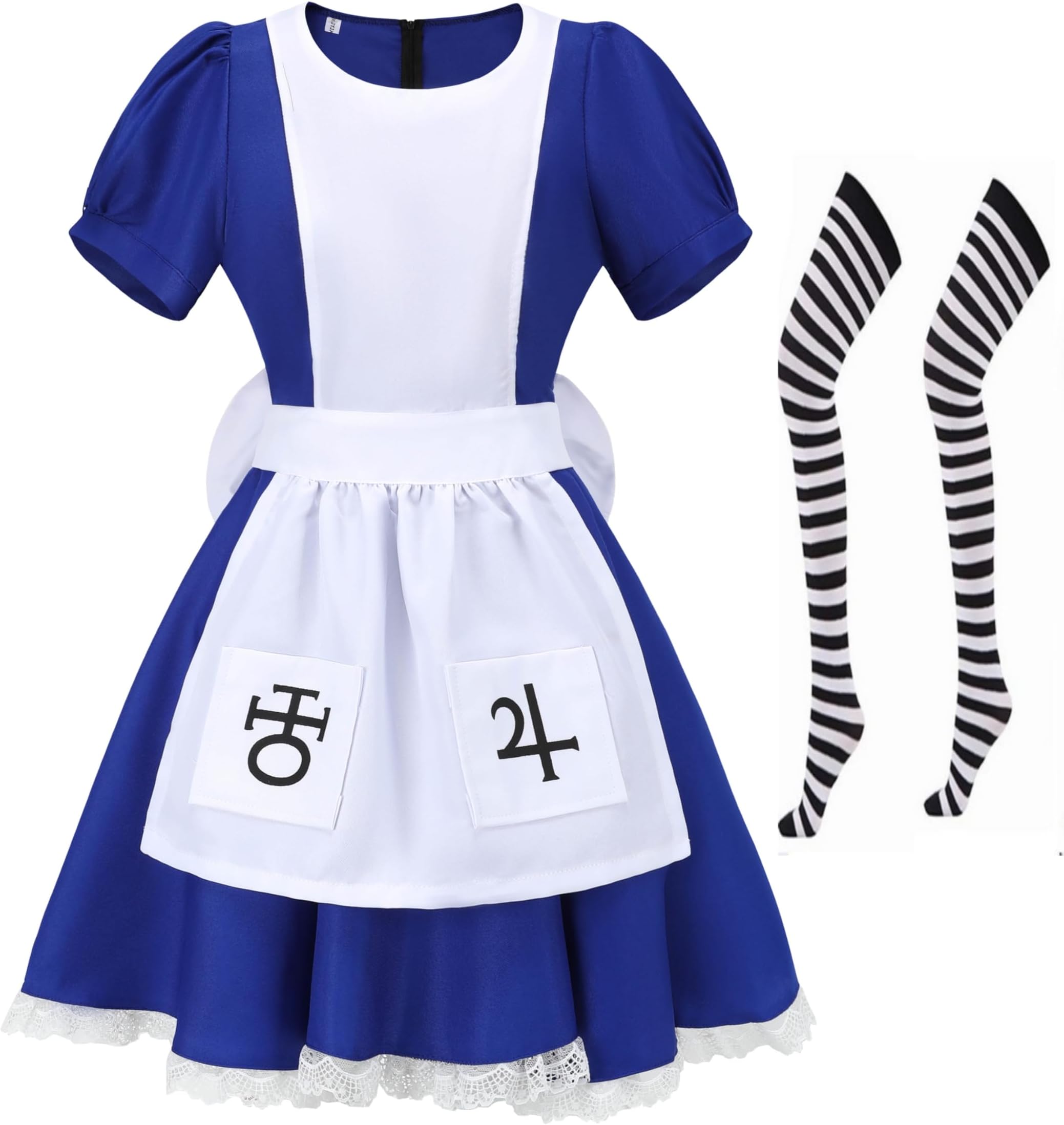 JYJXCOS Women's Halloween Alice Cosplay Costume Dress