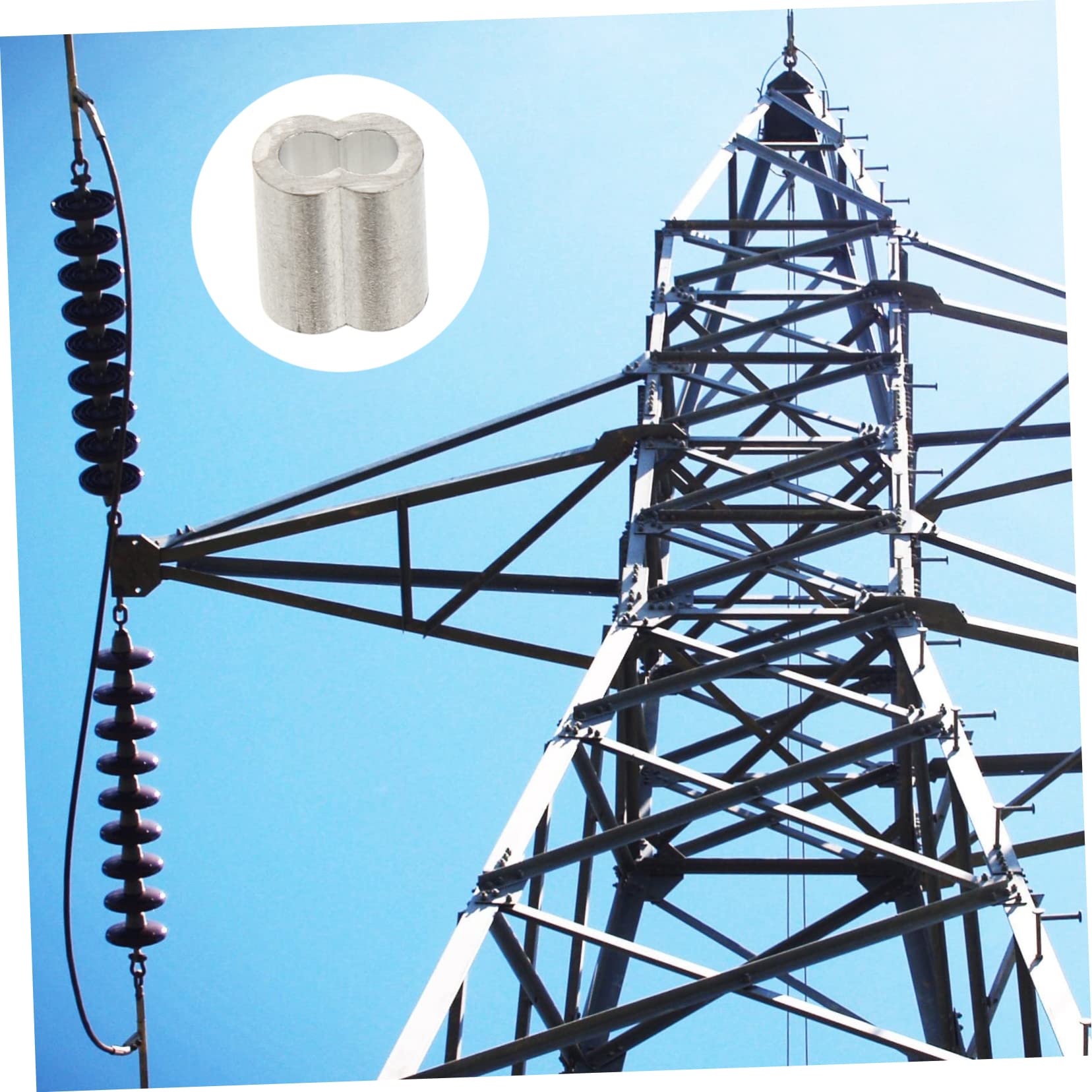 FUNOMOCYA 150 Pcs 8-Shaped Aluminum Sleeve Double Barrel Crimping Loop Sleeve Kit Hardwares Fishing Wire Crimps Fishing Line Crimp Sleeves Fishing Line Connector Accessories Silver